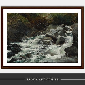 New Zealand Mountain Stream Lake House Wall Art | DIGITAL Download |  Earth Tone Wall Art