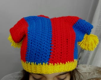 Handmade Pomni Hat – Digital Circus Cosplay, Colorful Accessory