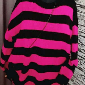 Chunky Patchwork Sweater – Green & Black Retro Knit, Unisex Festival Style. Tate London ınspired sweater image 9