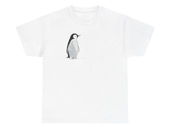 Charming Penguin T-Shirt Minimalist Valentines Day Gift for Him
