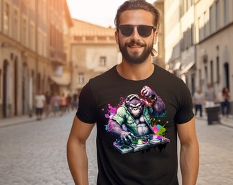 DJ Gorilla Graffiti T-Shirt: Music Lover Gift