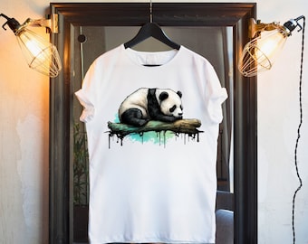 Cute Panda T-Shirt Colorful Animal Funny Shirt Gift For Animal Lover Panda Gift Idea For Birthday Tee Cotton 100% S, M, L, XL - 5XL