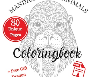 Mandala Spirit Animals Coloring Book | 80 Unique Pages (PDF)