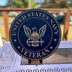 U.S. Navy Veteran Wooden Plaque