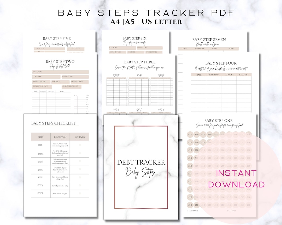 Baby Steps Progress Tracker Printable Inserts | Dave Ramsey Financial ...