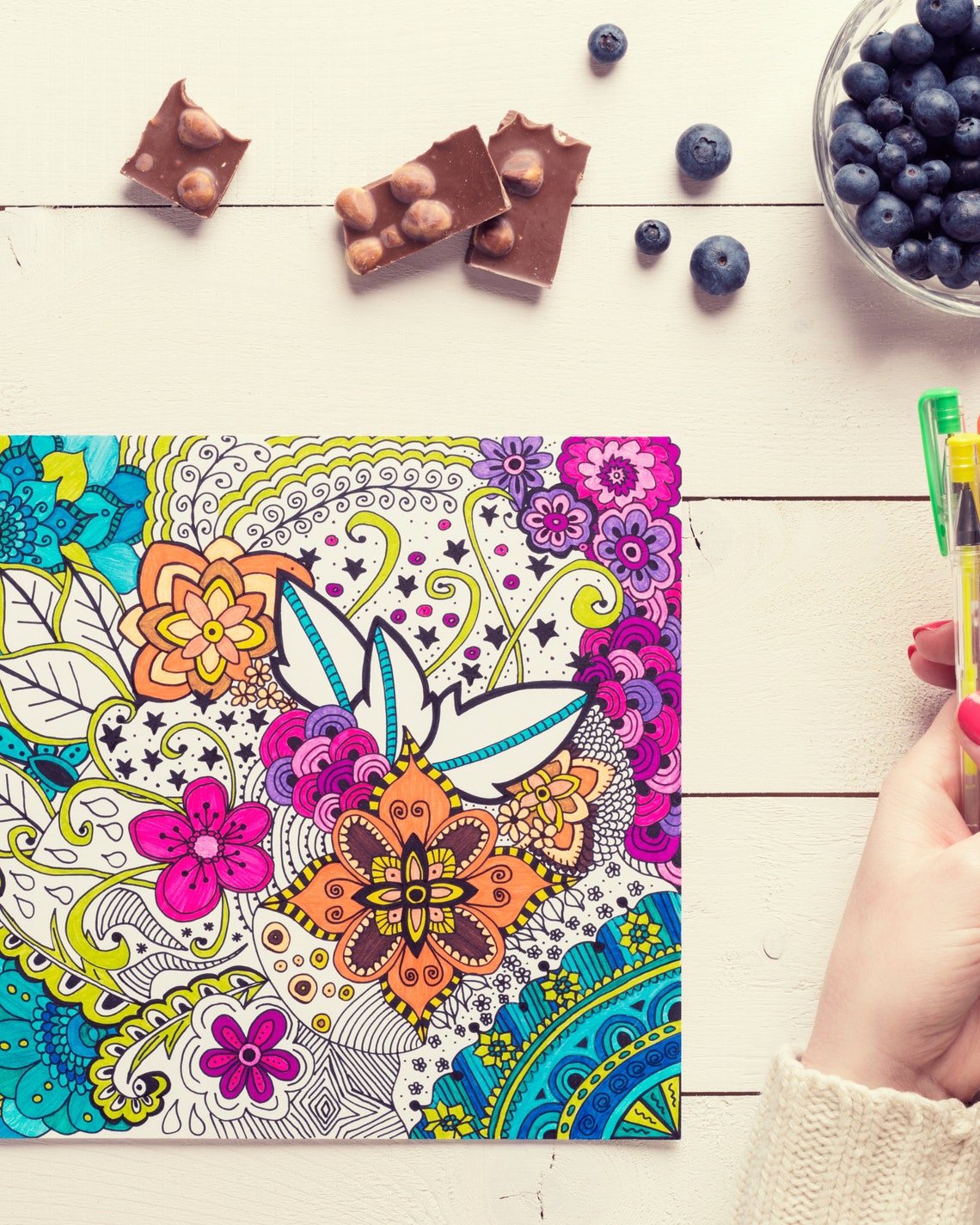 Teen & Adult Coloring Pages 100 Digital Coloring Pages for Anxiety ...