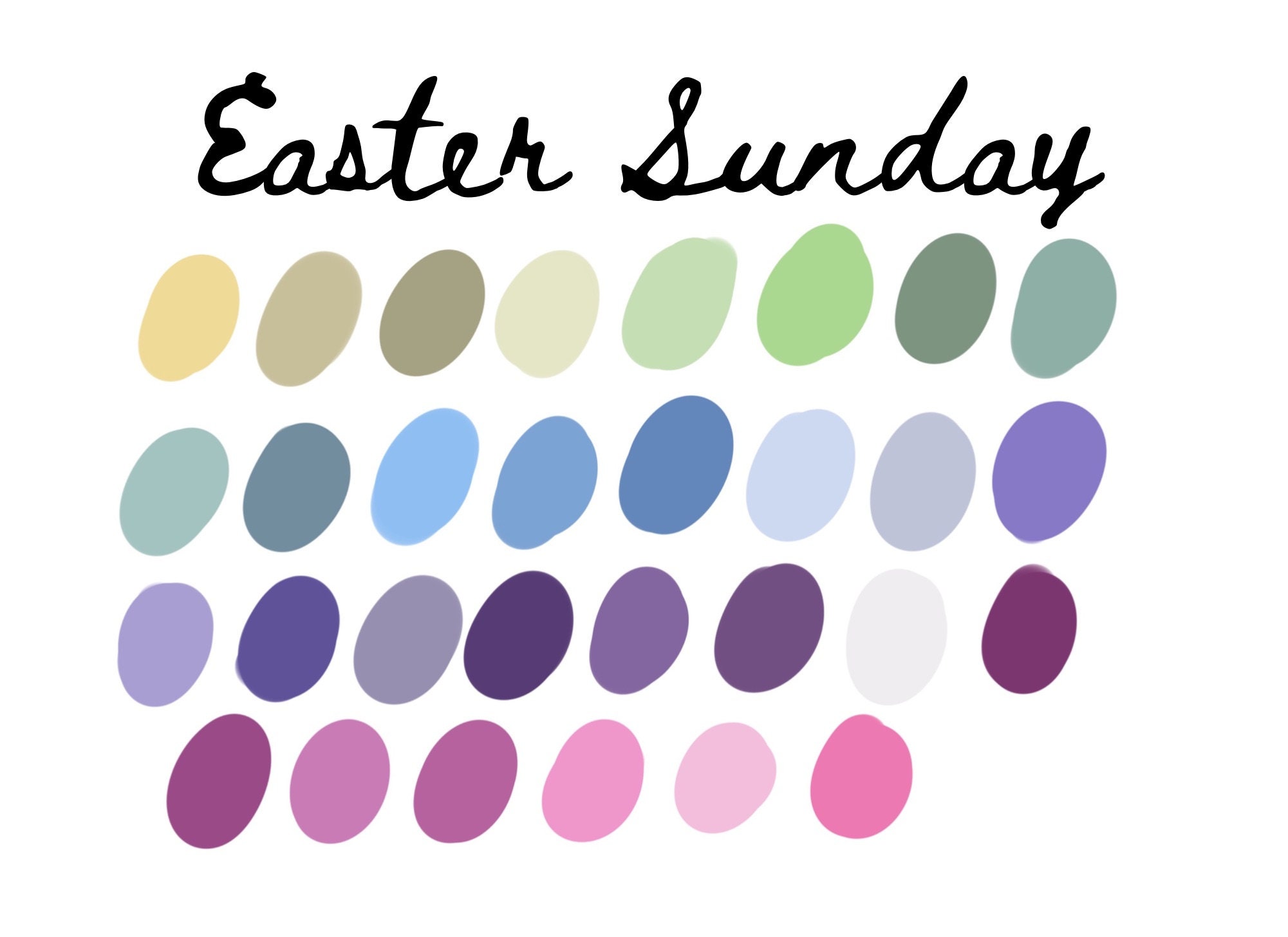 Easter Sunday Procreate Color Palette, Procreate Swatches, Color ...
