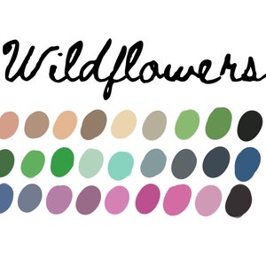 Wildflowers procreate color palette, procreate palette, color palette, procreate swatches, color swatches, procreate, procreate color,