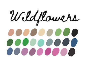 Wildflowers procreate color palette, procreate palette, color palette, procreate swatches, color swatches, procreate, procreate color,