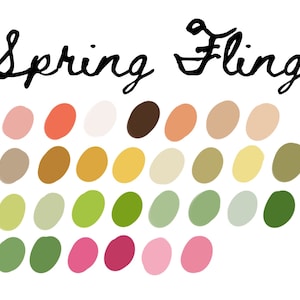 Spring Fling procreate color palette, procreate swatches, color swatches, procreate color palette, procreate swatches, color swatches