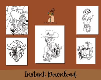 Western coloring book, western coloring pages, western coloring sheets, Country coloring book, country coloring page, country coloring sheet