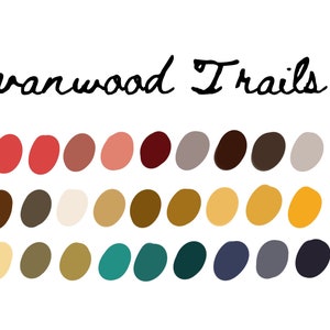 Evanwood Trails procreate color palette, procreate swatches, color swatches, procreate, procreate color, color swatches,color palette
