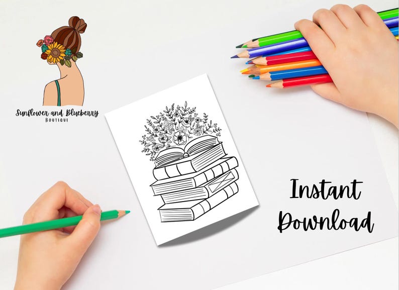 Obsessed Color Pages Book Obsessed Coloring Sheets, Printable Book Obsessed Pages, Adult ...