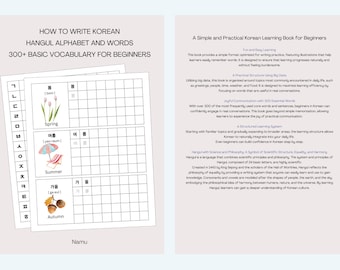 Cómo escribir el alfabeto y las palabras en hangul coreano Más de 300 palabras de vocabulario básico para principiantes