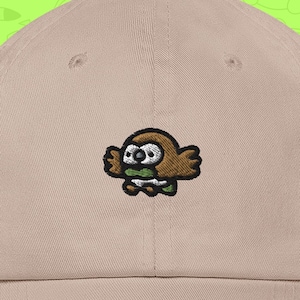 Embroidery Rowlet Dad Hat - Anime Embroidered Hat, Manga Embroidery Hat, Dad Hat