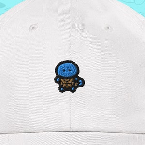 Embroidery Squirtle Dad Hat - Anime Embroidered Hat, Manga Embroidery Hat, Dad Hat