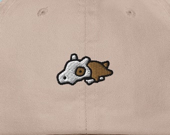 Embroidery Cubone Hat - Anime Embroidered Hat, Manga Embroidery Hat, Dad Hat