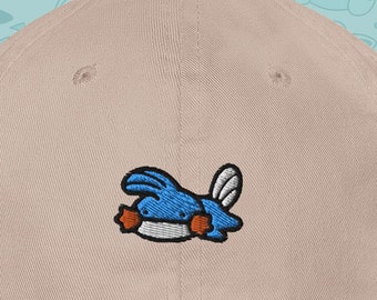 Embroidery Mudkip Hat - Anime Embroidered Hat, Manga Embroidery Hat, Dad Hat