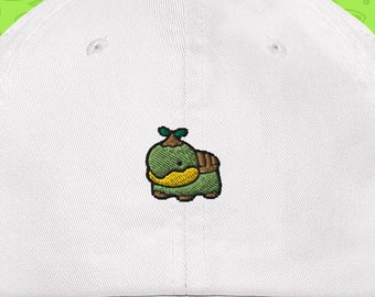 Embroidery Turtwig Dad Hat - Anime Embroidered Hat, Manga Embroidery Hat, Dad Hat