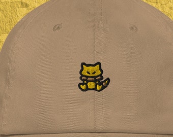 Embroidery Abra Dad Hat - Anime Embroidered Hat, Manga Embroidery Hat, Dad Hat