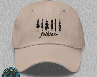 Embroidery The Folklore TS Pine Tree Dad Hat - Custom Embroidered Hat, Music Embroidery Hat, Dad Hat