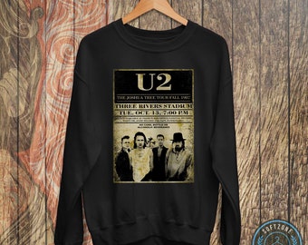 U2 Joshua Tree Poster 80s Sweatshirt - U2 Shirt, U2 T Shirt, U2 Tshirt, U2 Band Tee, Rock Band Music