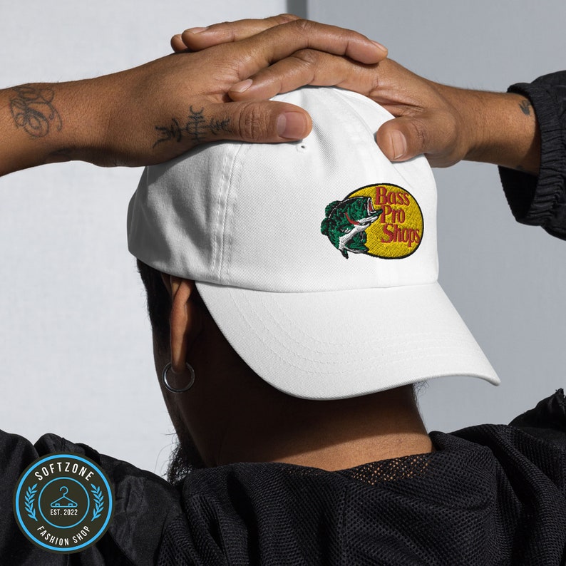 Embroidery Pro Bass Dad Hat Custom Embroidered Hat, Funny Embroidery Hat, Dad Hat White