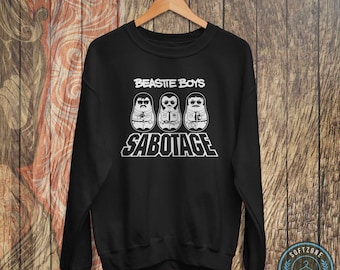 Vintage Beastie Boys Sabotage Sweatshirt - Music Shirt, Beastie Boys Shirt, Beastie Boys Tour, Rock Band Music