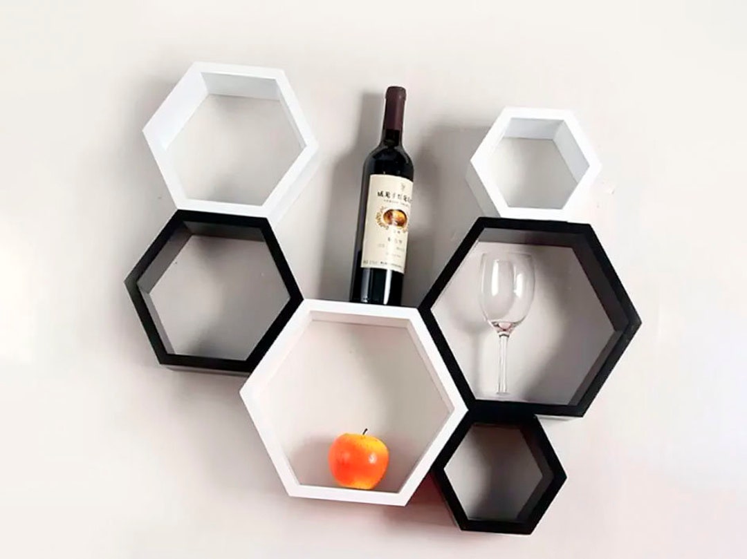 Shelves Wall Shelves Rustic Hexagon Etsy