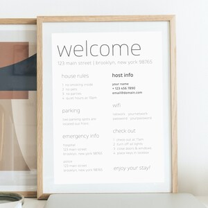 Modern Airbnb Welcome | Airbnb Book | Airbnb Signs | Canva Template | Airbnb Guest Book