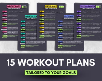 Plan de entrenamiento: 15 planes de fitness, registro semanal (PDF)