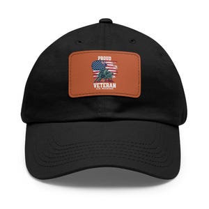 US Marine Retired Dad Hat: Leather Patch Military Cap