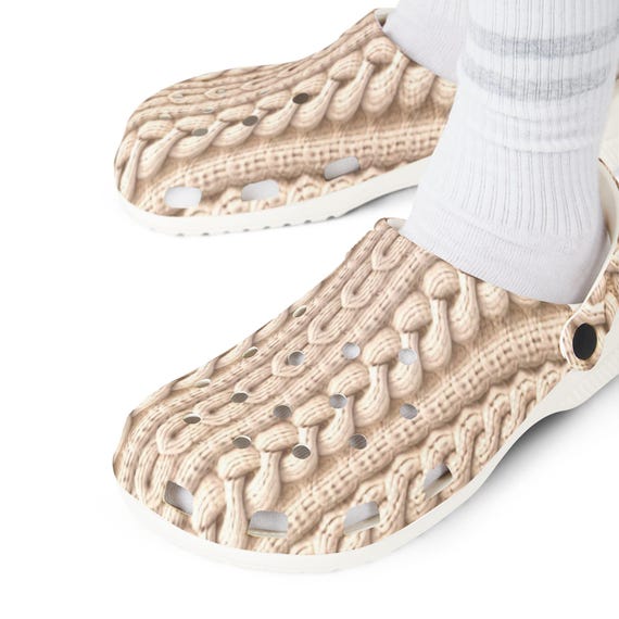 Cable knit clogs on sale