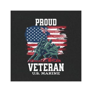 Proud Veteran U.S. Marine Car Magnets, Military Pride Magnets, USA Flag Decor Accessories, Gift for Veterans, Patriotic Car Accessories