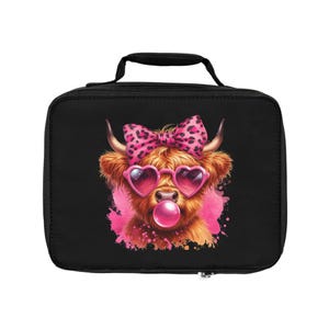 Lunchtas Highland Cow: geïsoleerde back to school-koeler