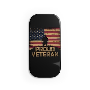 Proud Veteran Phone Grip, Phone Stand, Veteran Accessory, Military Pride, Gift for Veterans, USA Flag Design, Gift for Dad, Gift for Grandpa
