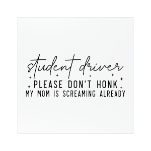 Funny Student Driver Car Magnet, Teen Driver Gift, New Driver Sign, Car Decor, Driving Lesson Magnet