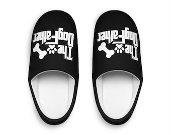 Men&#39;s Slippers, Dog Lover Slipper, Dog Dad, Gift for Him, Gift for Dad, Gift for Husband, Gift for Grandpa
