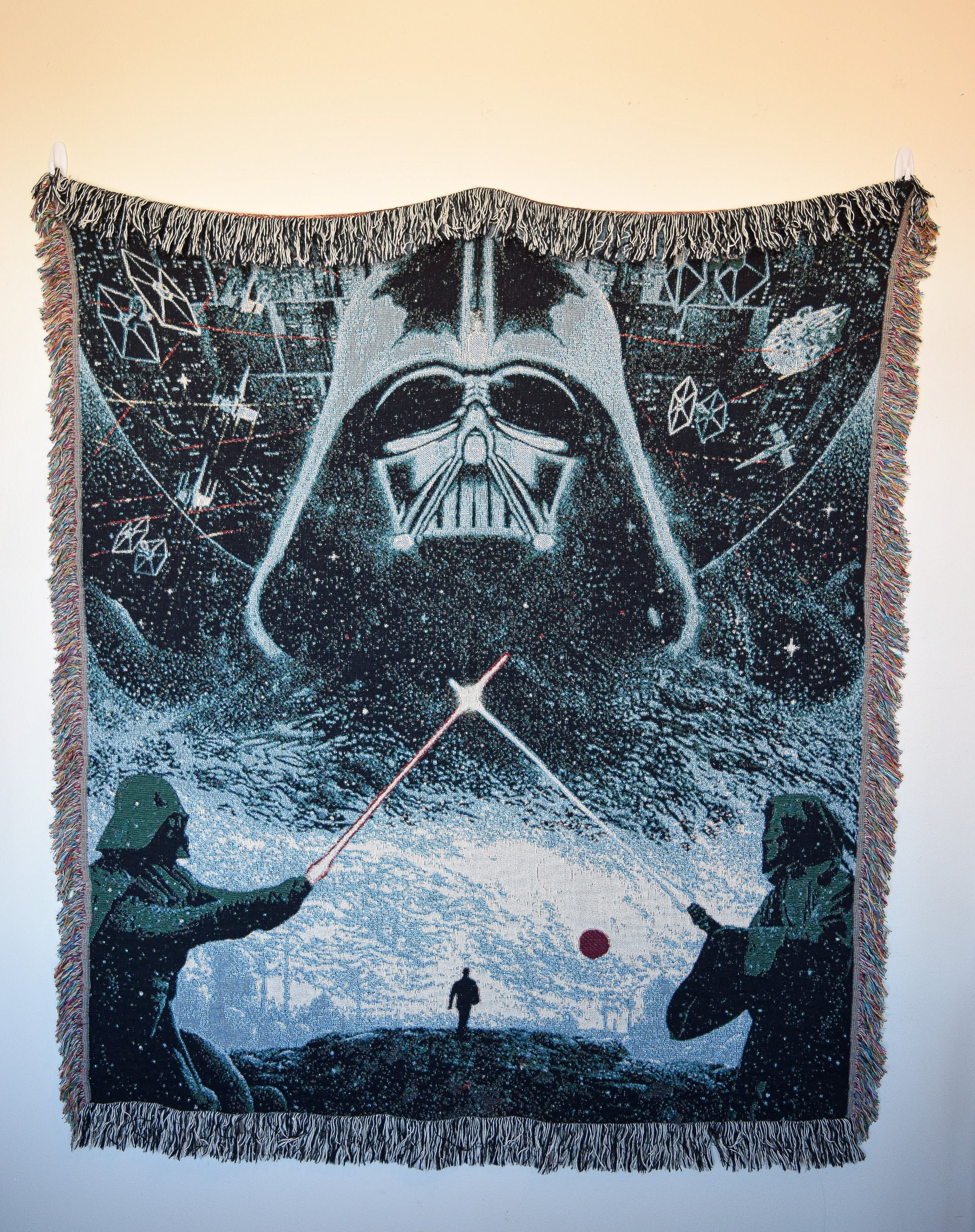 Star Wars Blanket Darth Vader Vs Obi wan 60x80 Etsy