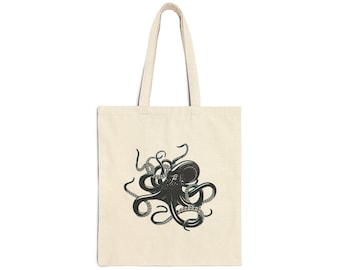 Octopus katoenen canvas draagtas
