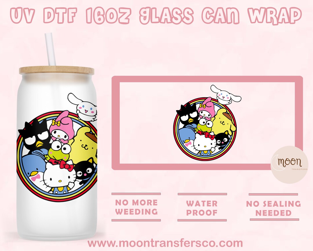 Circle Decal UV DTF Cup Decal Glass Cup Wrap 16 Oz Etsy