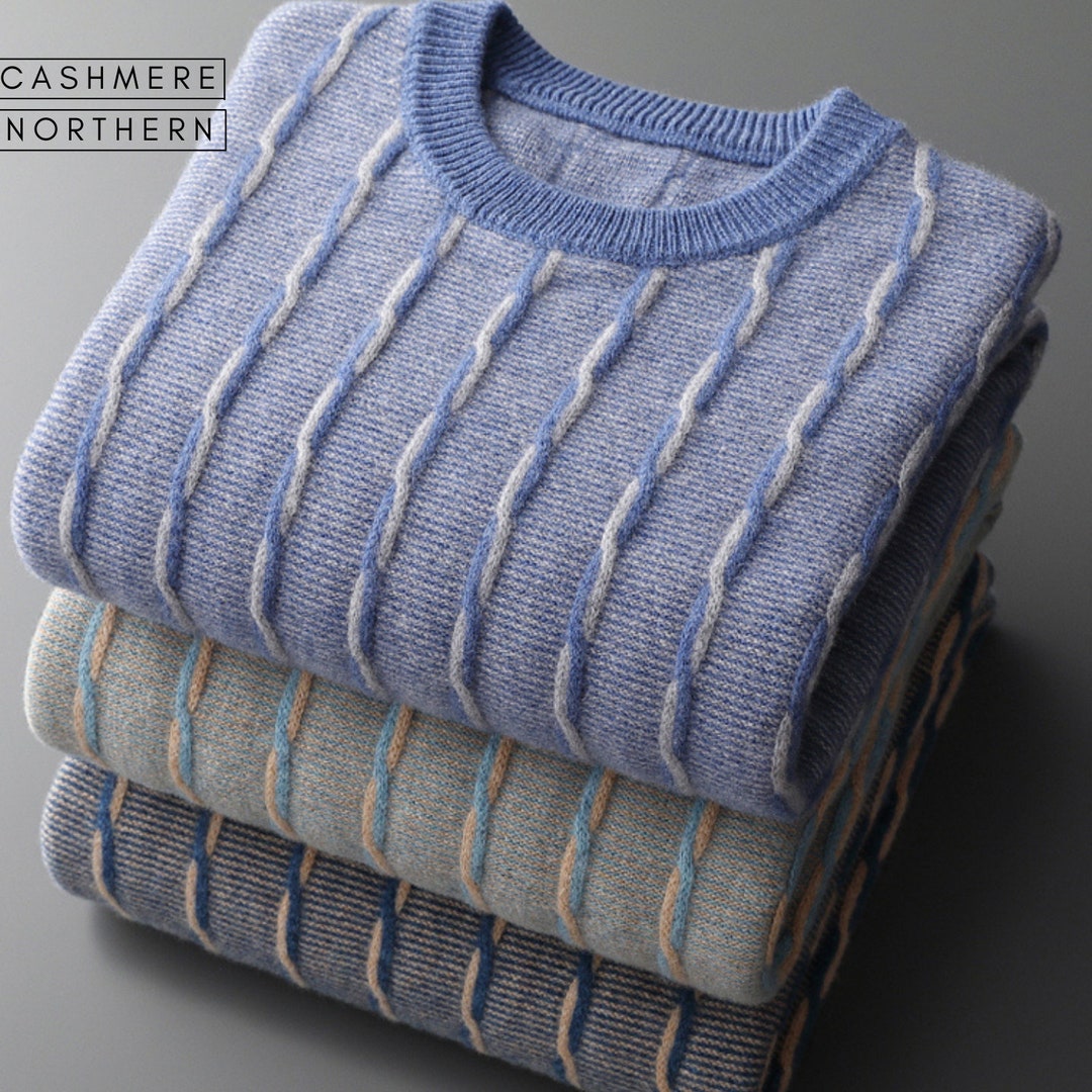 Northern 2023 Men's Pure Cashmere Sweater New Colorblock Pullovers O