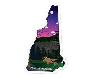 New Hampshire Moose Aufkleber - Digital Artwork