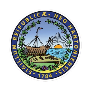 New Hampshire Latin State Seal Sticker – “Sigillum Reipublicæ Neo Hantoniensis” 1784 Vintage Vinyl Decal