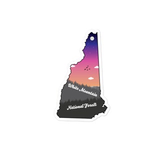 White Mountain National Forest Sticker - WMNF - Digital Artwork - New Hampshire
