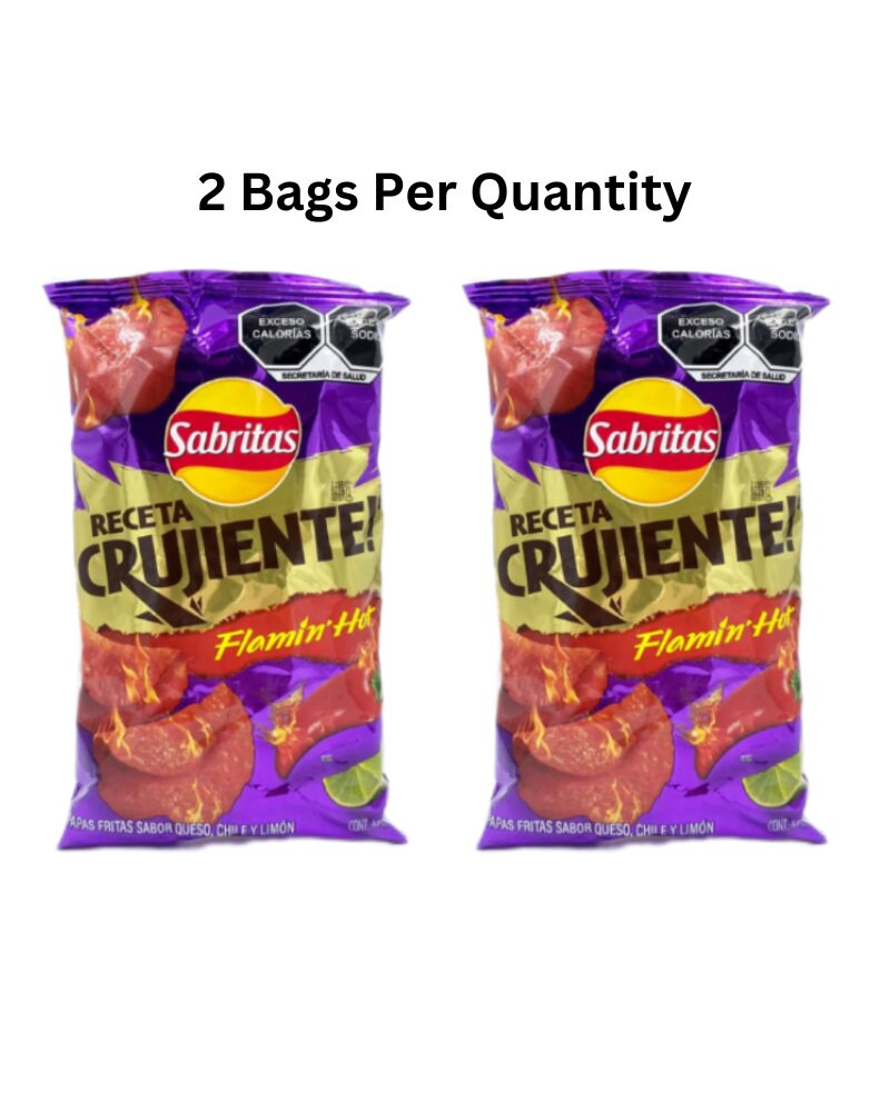 Sabritas Receta Crujiente Flamin Hot Mexican Chips 2 Bags - Etsy