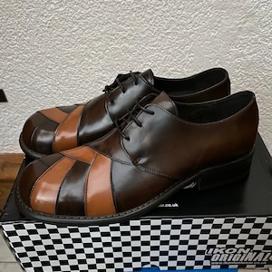 Deadstock zapatos brogue de cuero marrón estilo años 70 con cordones Zodiac imagen 1