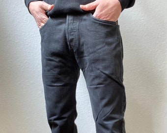 Vintage Levi's 501 W31 L30 gerade Jeans aus schwarzem Denim