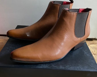 Deadstock Herren-Chelsea-Stiefel aus braun-braunem Leder im 60er-Jahre-Stil