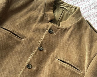 veste Beatle vintage en velours côtelé marron sable — blazer style années 60
